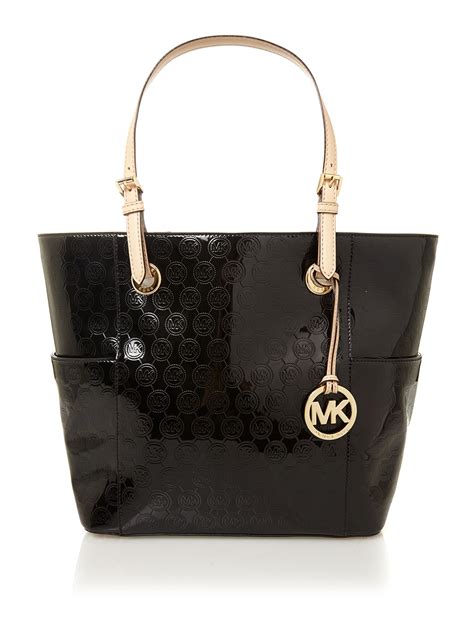 michael kors black medium purse|michael kors black shiny purse.